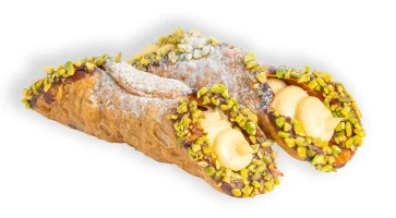 Cannoli cu fistic si crema de vanilie